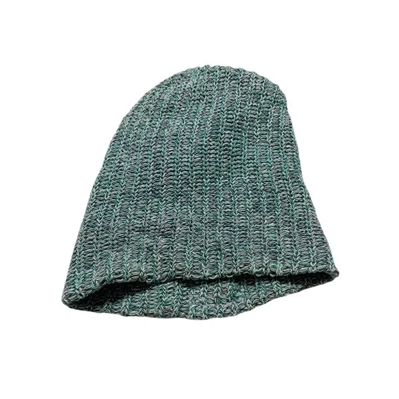 Love Your Melon Heather Aqua Blue Knit Baggy Beanie Winter Hat Preppy Cozy - Picture 2 of 4